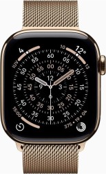 Apple Watch Series 11, 42 mm, Gold Titanium Case with Gold Milanese Loop