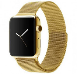Металлический ремешок Milanese Band для Apple Watch Series 6 (золотой) 44 мм